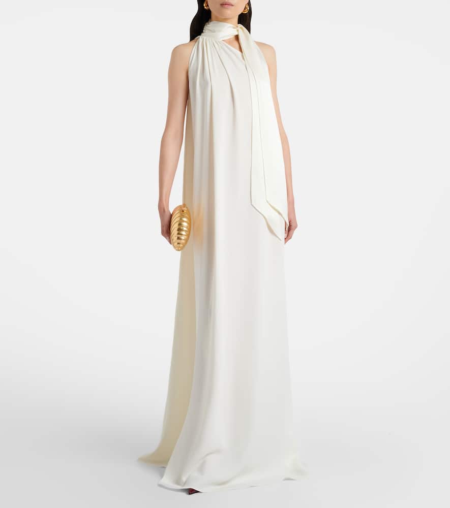 Taller Marmo Bridal Astor Crêpe Cady Gown In White
