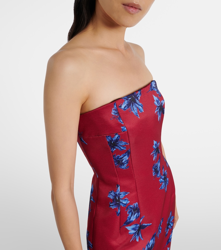 Leila Floral Duchess Satin Midi Dress