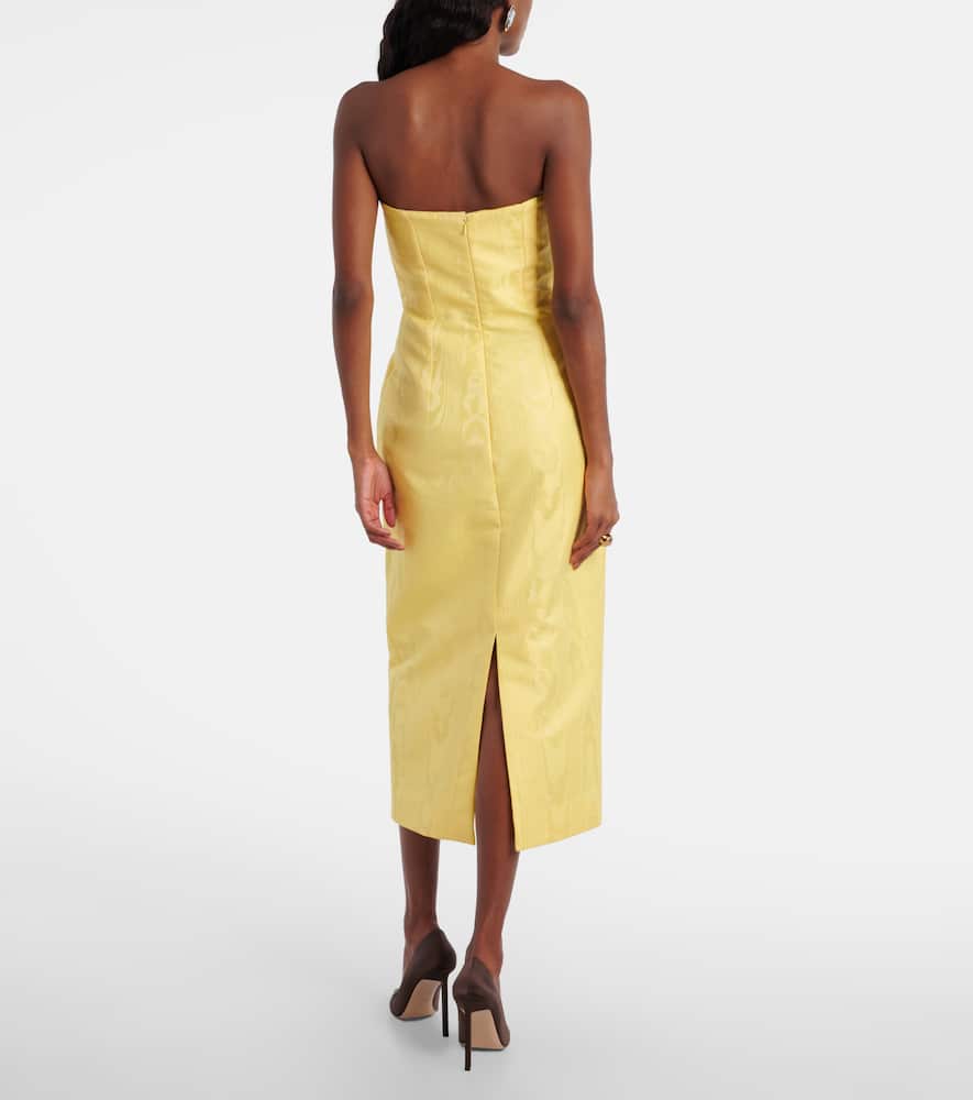 Emilia Wickstead Hailee Moiré Mikado Corset Dress In Yellow