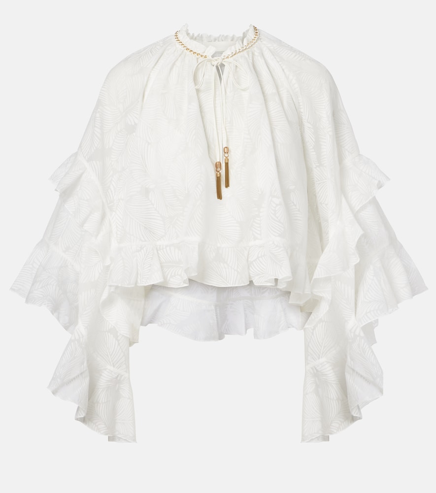Zimmermann Daylight ruffled cotton-blend blouse
