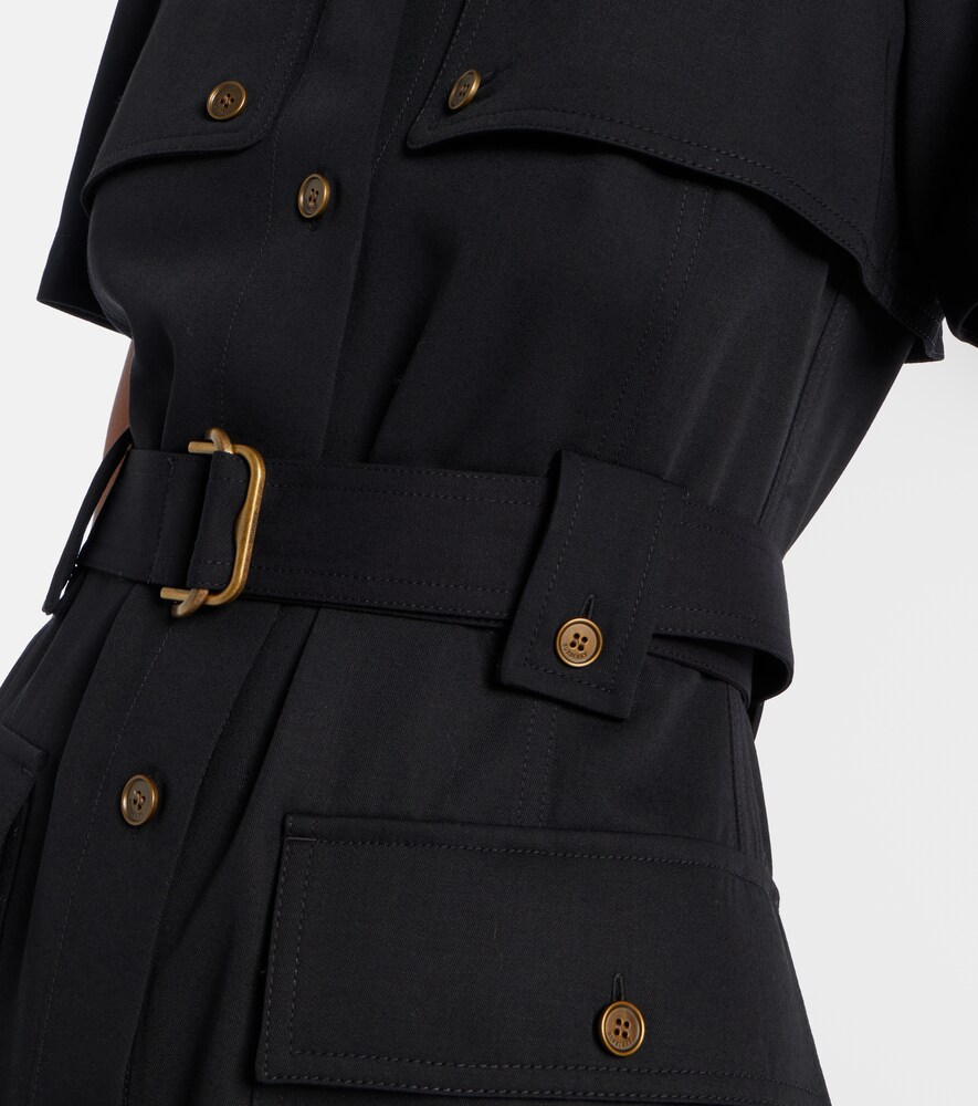 Belted Wool Shirt Dress