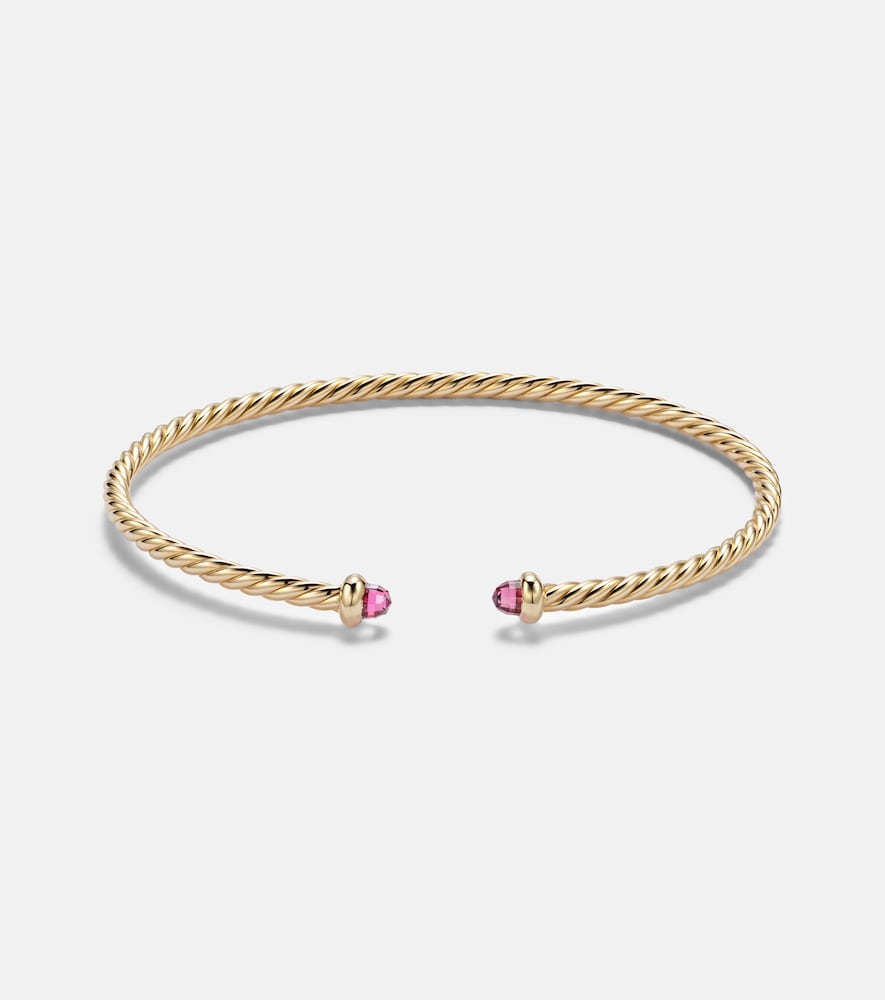 David Yurman Bracelet Cablespira Flex Micro en or 18 ct et tourmaline 2100$