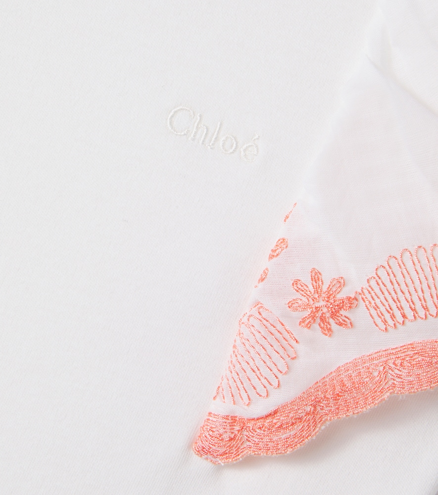  Chloe Kids Chloã© Kids Embroidered Cotton T-shirt 