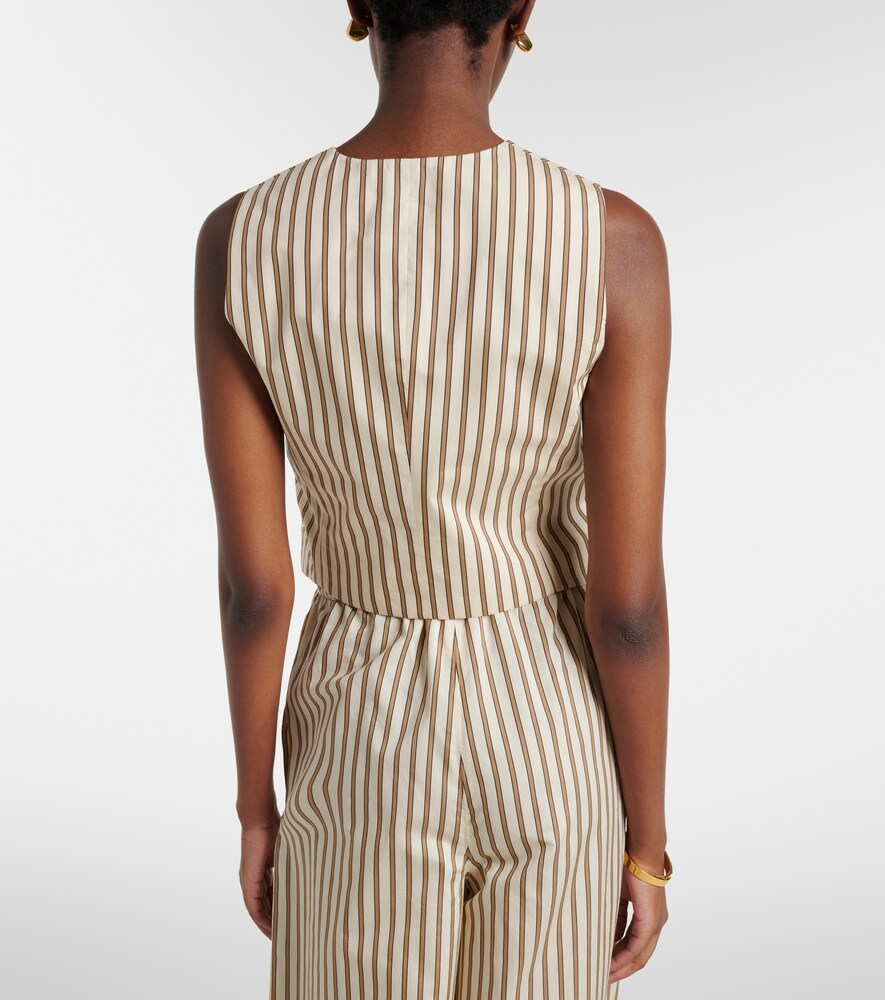  Max Mara Max Mara Fauno Striped Cotton And Silk Vest 