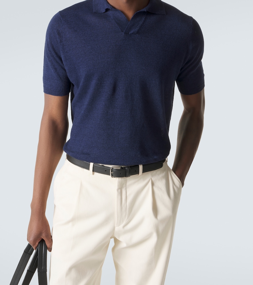  Thom Sweeney Thom Sweeney Polohemd Aus Leinen Und Baumwolle 