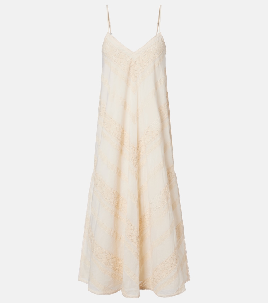 Juliet Dunn Embroidered cotton midi dress