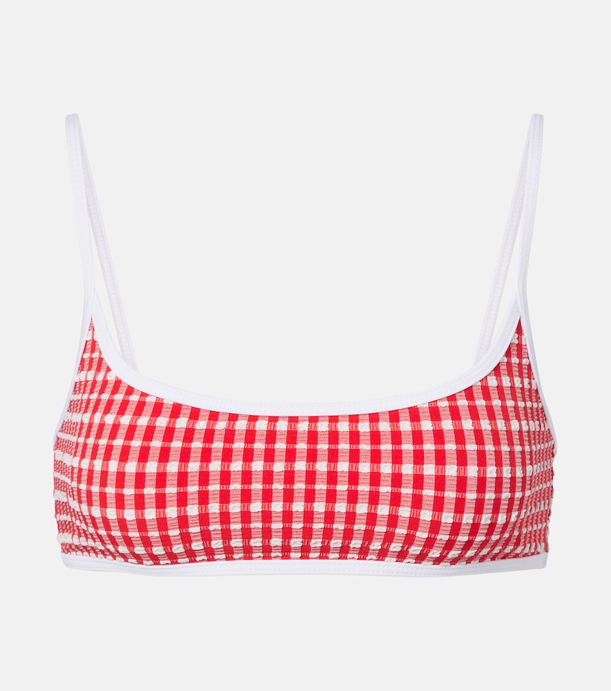 Jade Swim Muse Scoop gingham bikini top