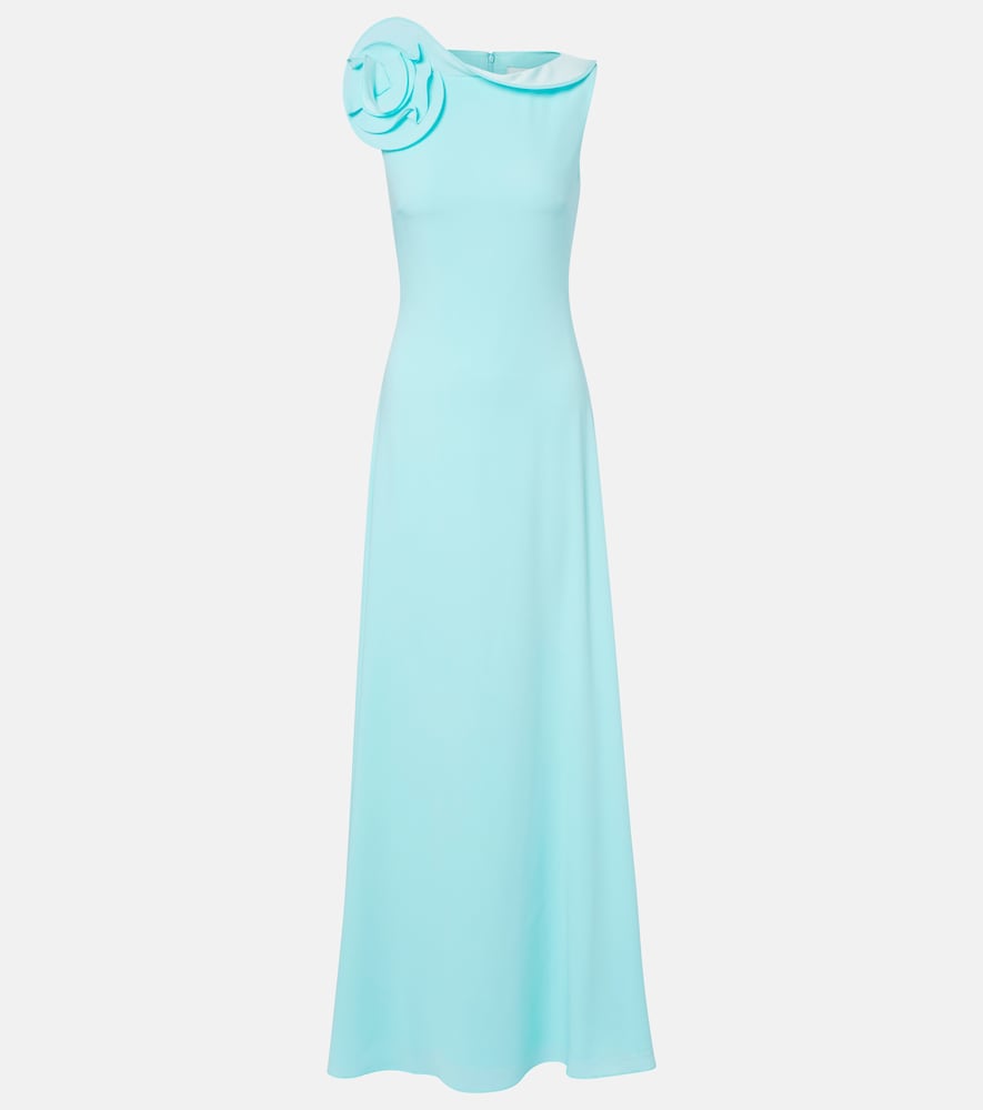 Abito lungo con applicazioni floreali