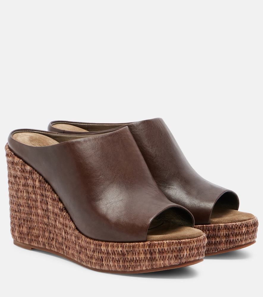 Brunello Cucinelli Women's Brown Leather Espadrille Wedges UK Size 3.5 - Mytheresa