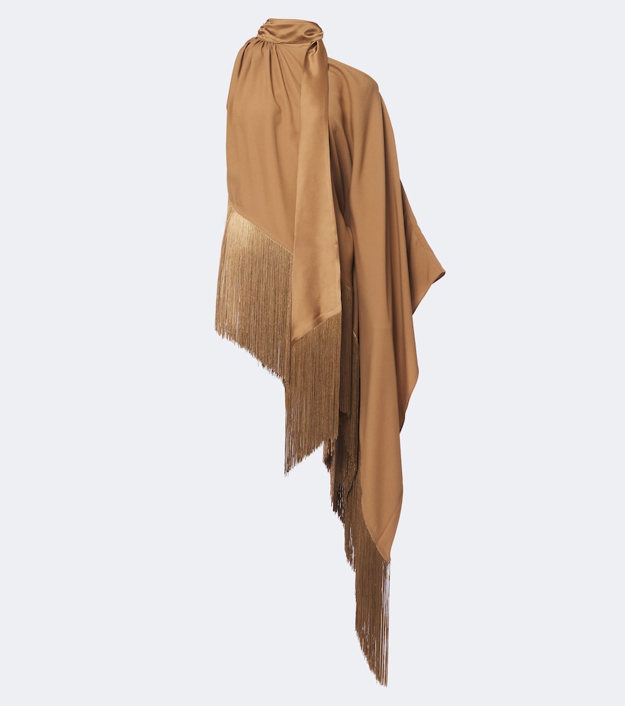 Blusa Atlas in crêpe cady con frange
