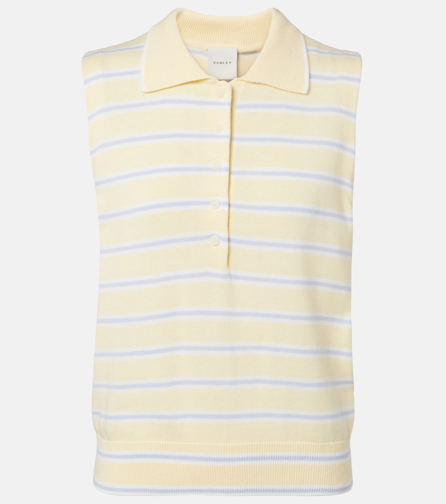Varley Rue striped cotton-blend polo shirt | Thumbnail 6