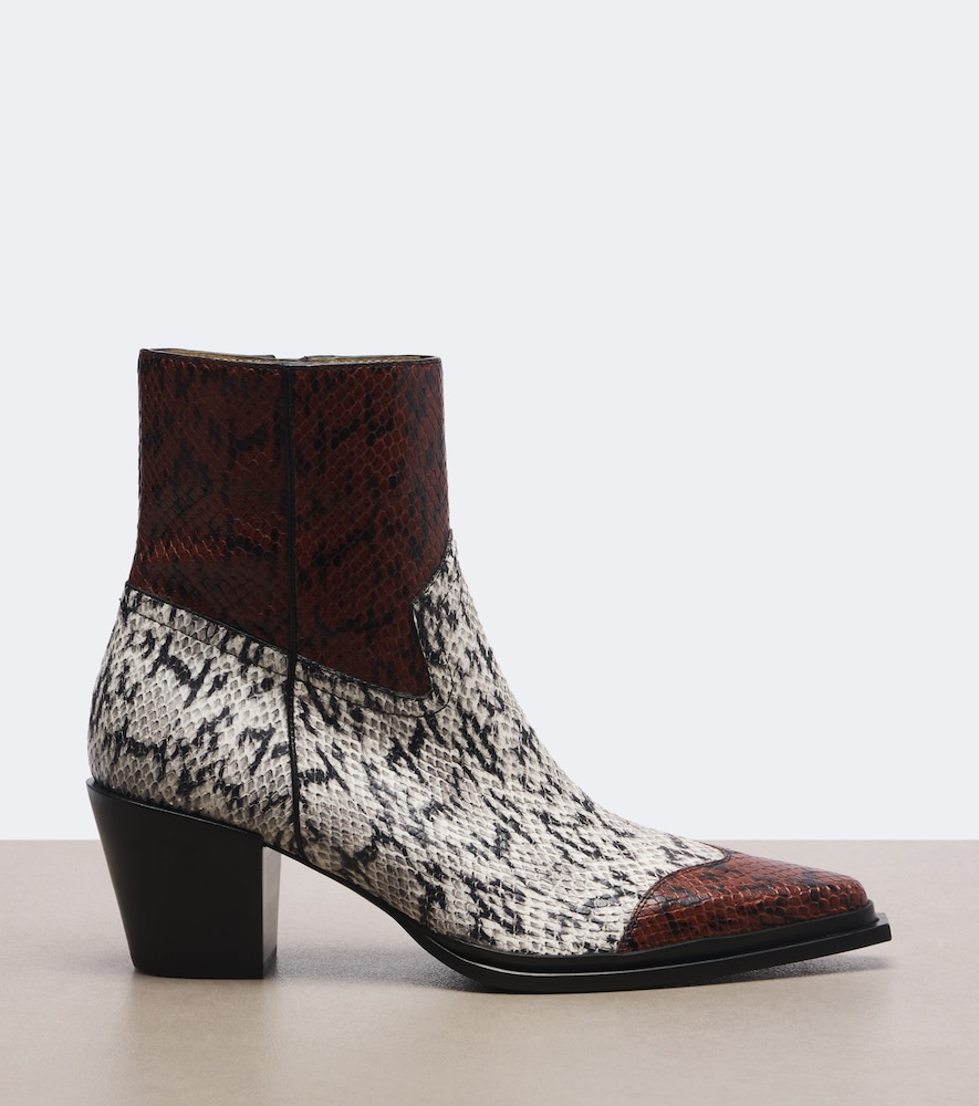 Cece Snake-Effect Cowboy Boots