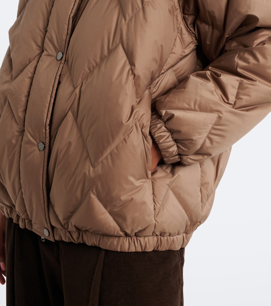 Shearling-Trimmed Quilted Down Jacket