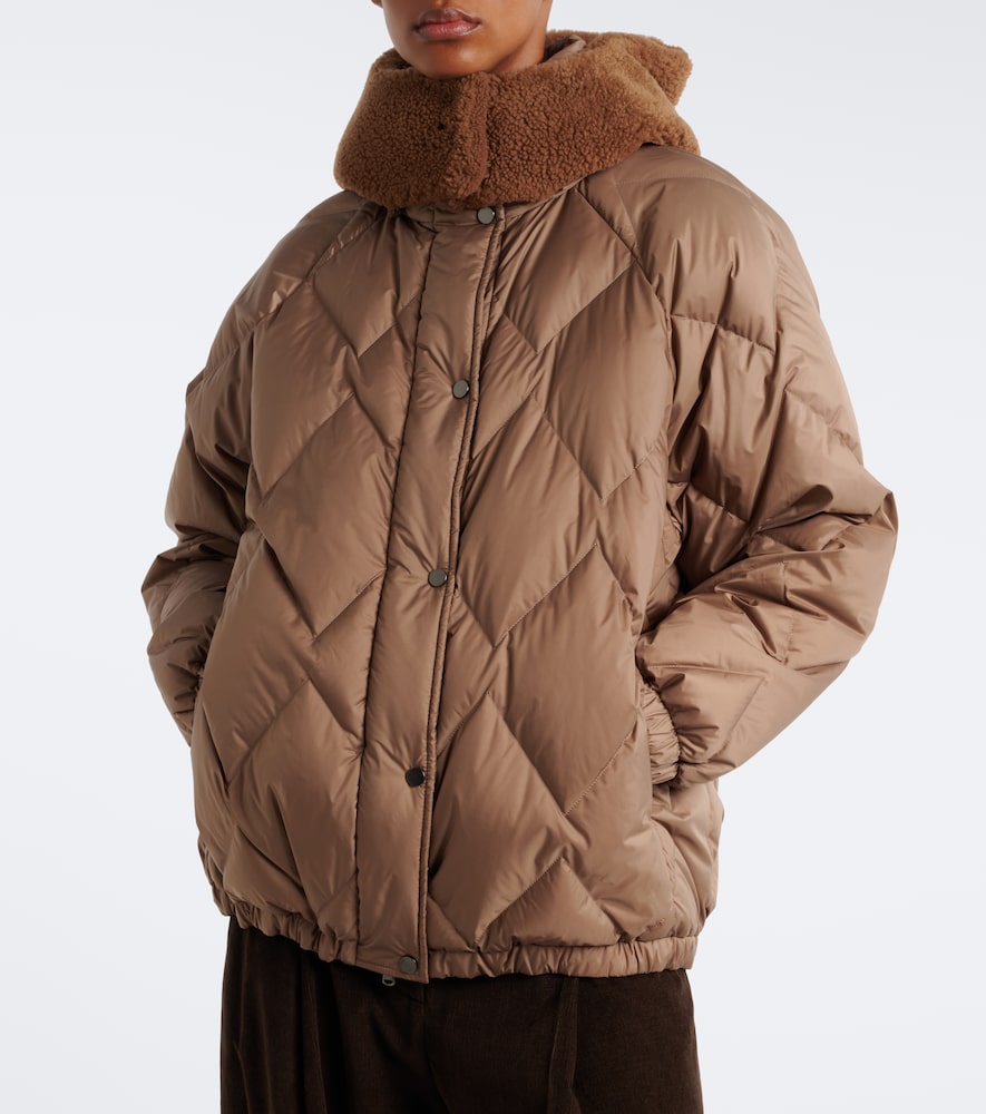 Shearling-Trimmed Quilted Down Jacket
