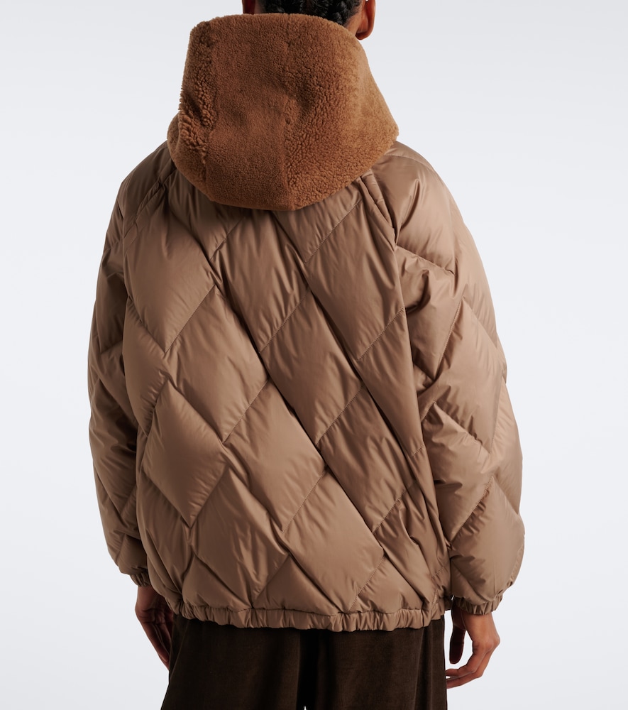 Shearling-Trimmed Quilted Down Jacket