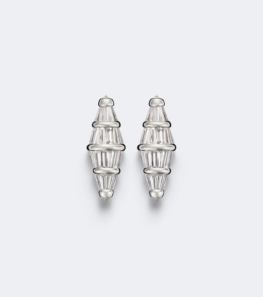 Nikos Koulis Spectrum Large 18kt white gold earrings with diamonds