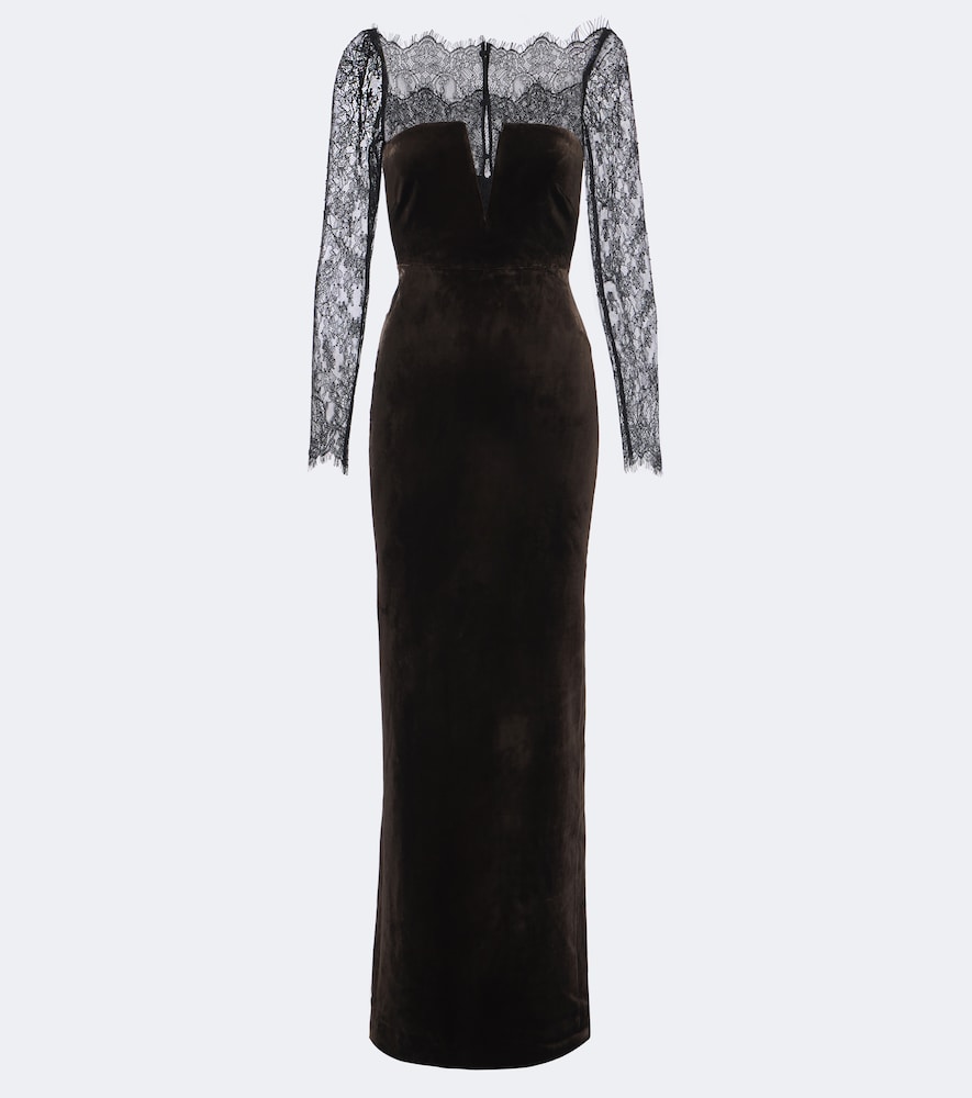 Robe aus Samt mit Spitze