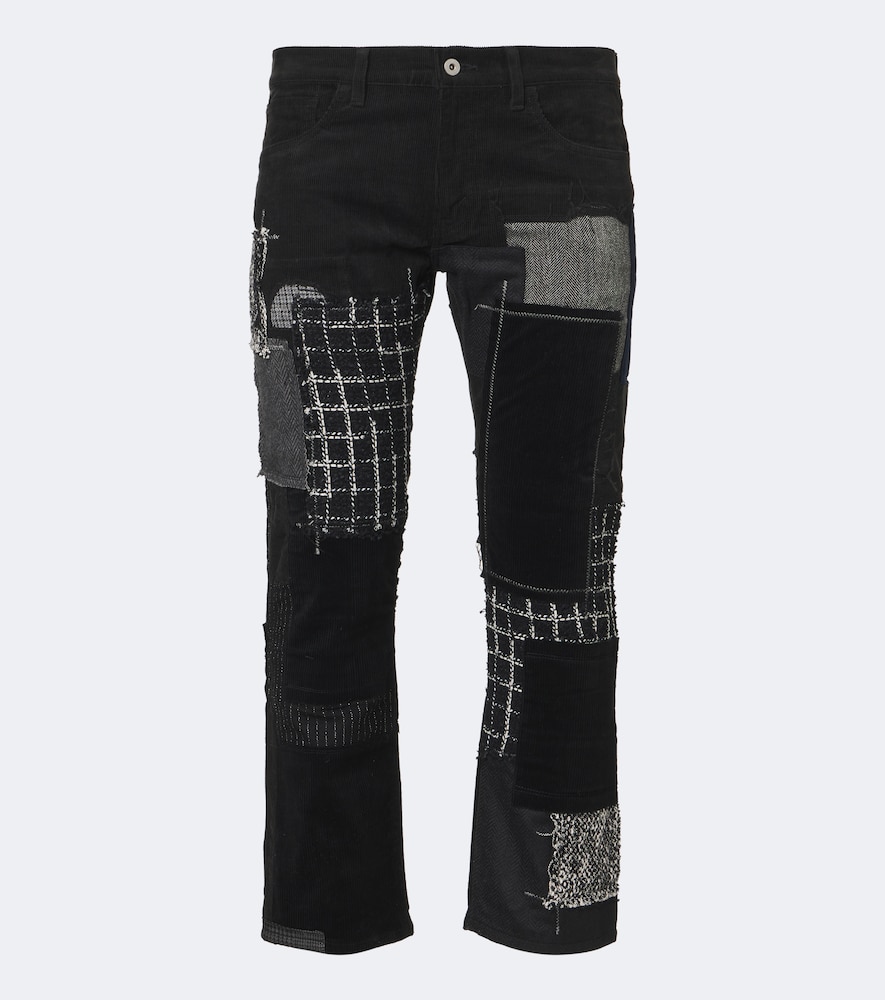 Patchwork Cotton Straight Pants