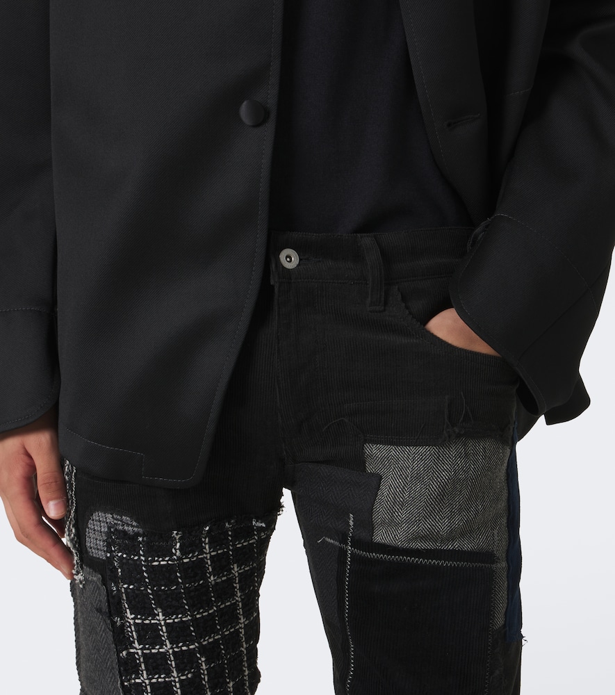 Patchwork Cotton Straight Pants