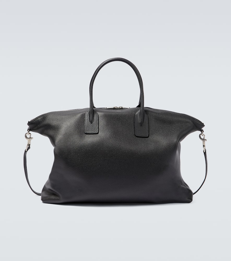 Saint Laurent Giant Leather Bowling Bag In Noir