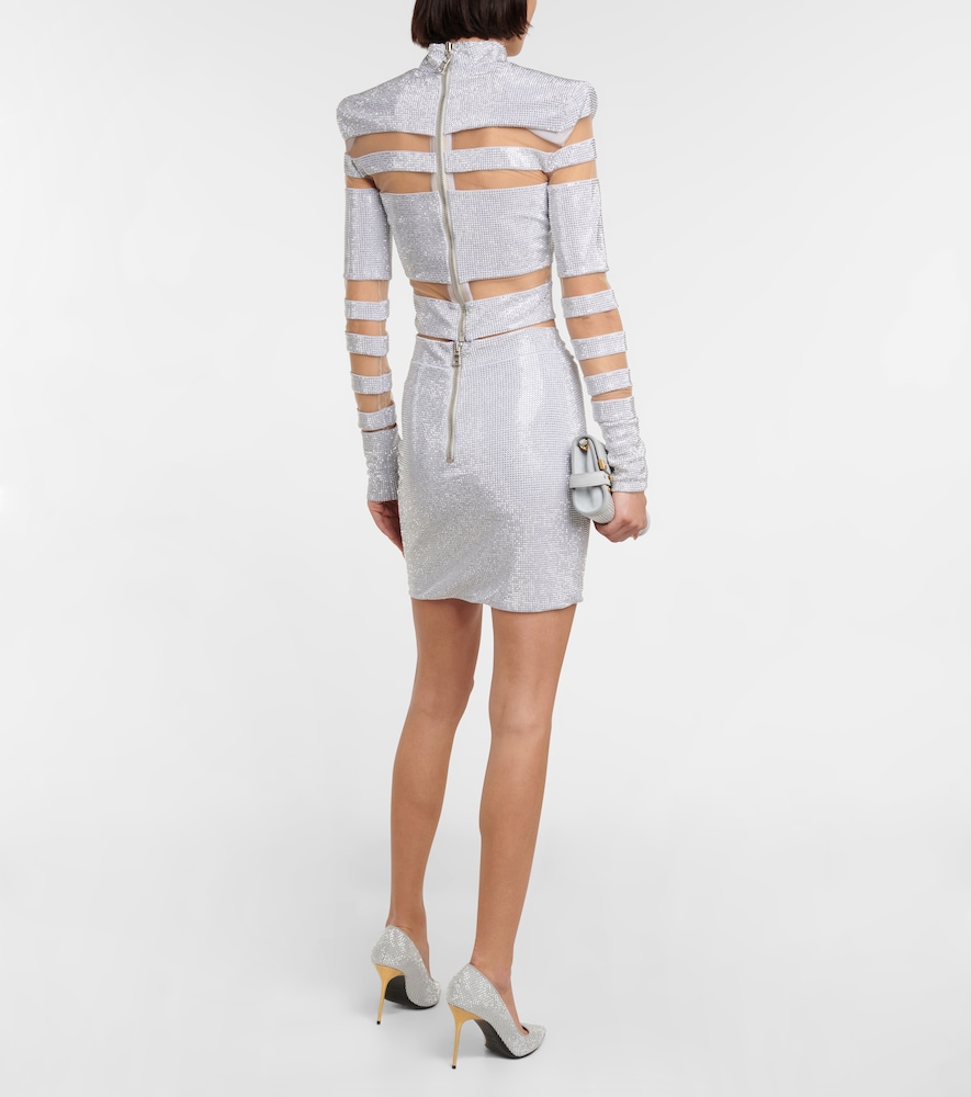  Balmain Balmain Cropped-pullover Mit Mesh 