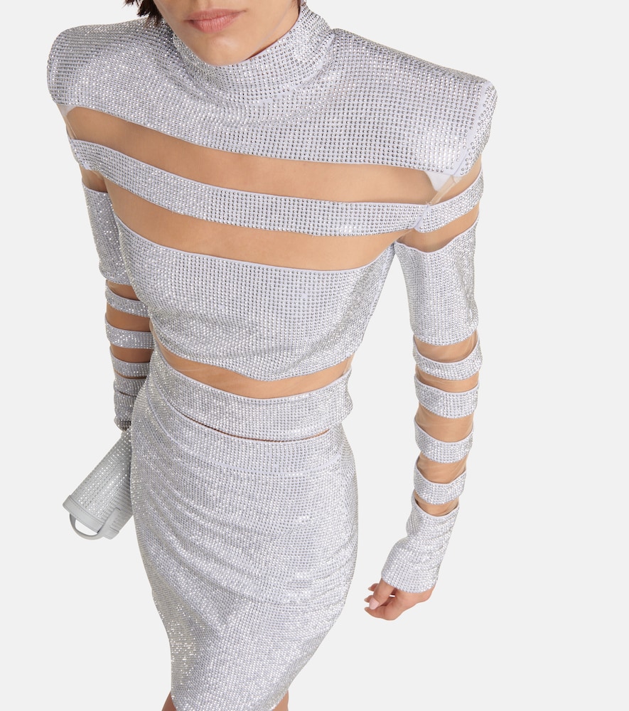  Balmain Balmain Cropped-pullover Mit Mesh 