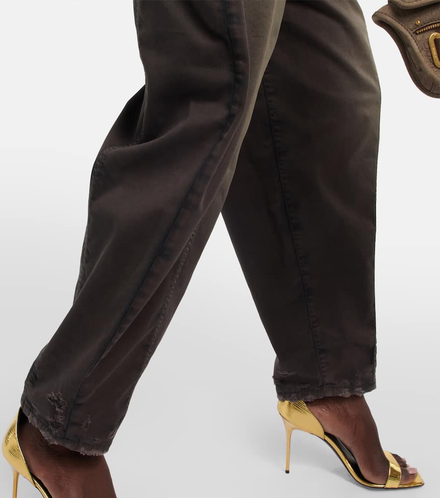 Balmain High-rise Jeans In Beige/marron Glace