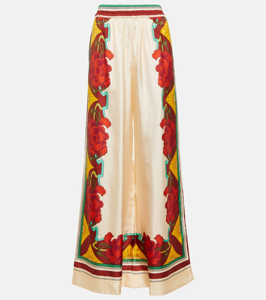 La Doublej Floral-print Palazzo Trousers In Foulard Liberty Piazzato
