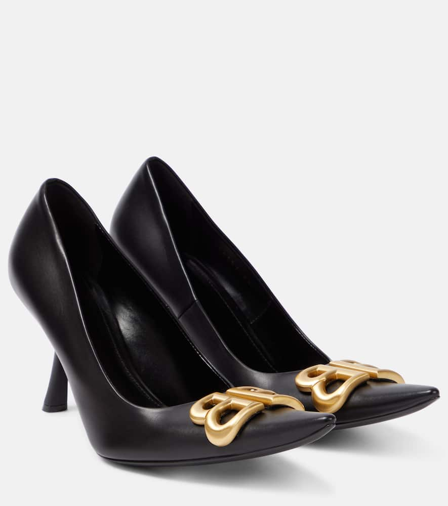 Shop Balenciaga Flex Bb 90 Leather Pumps In Black