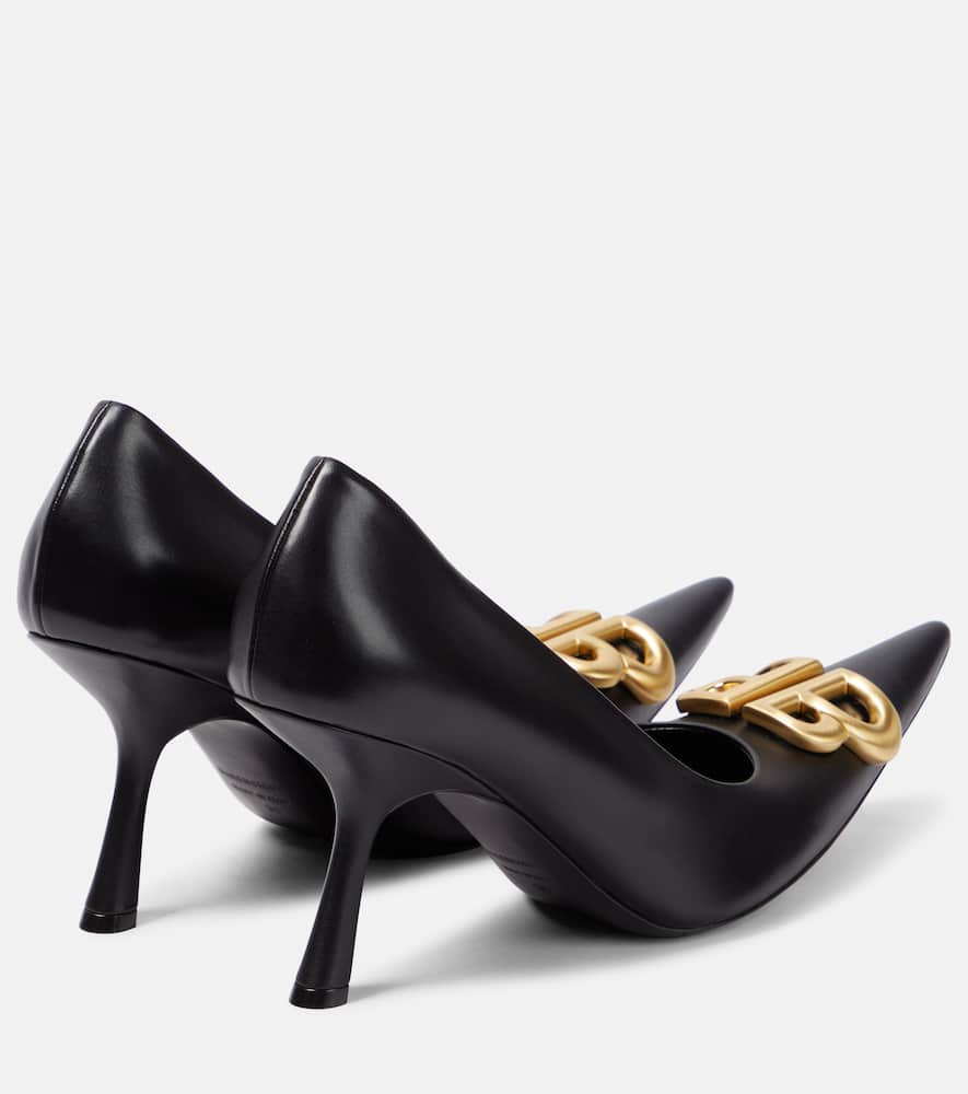 Shop Balenciaga Flex Bb 90 Leather Pumps In Black