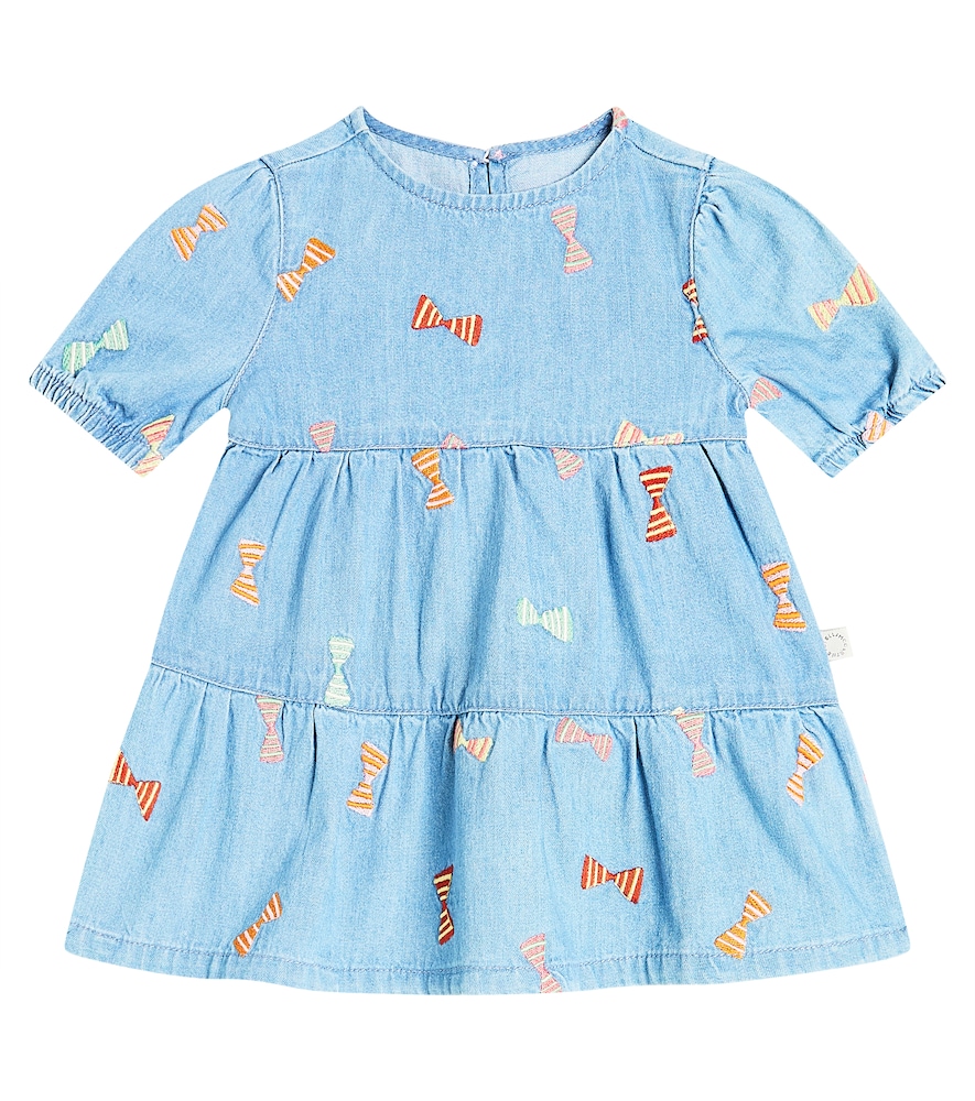Stella McCartney Kids Bow-detail denim dress　ステラ マッカートニー キッズ リボンディテール デニムドレス Stella