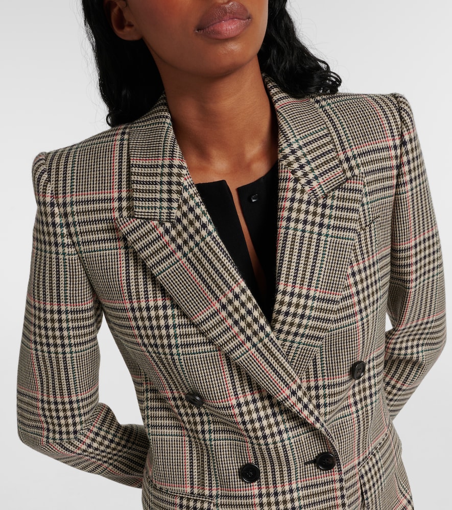 CHLOÉ CHLOE DOUBLE-BREASTED CHECKED WOOL BLAZER