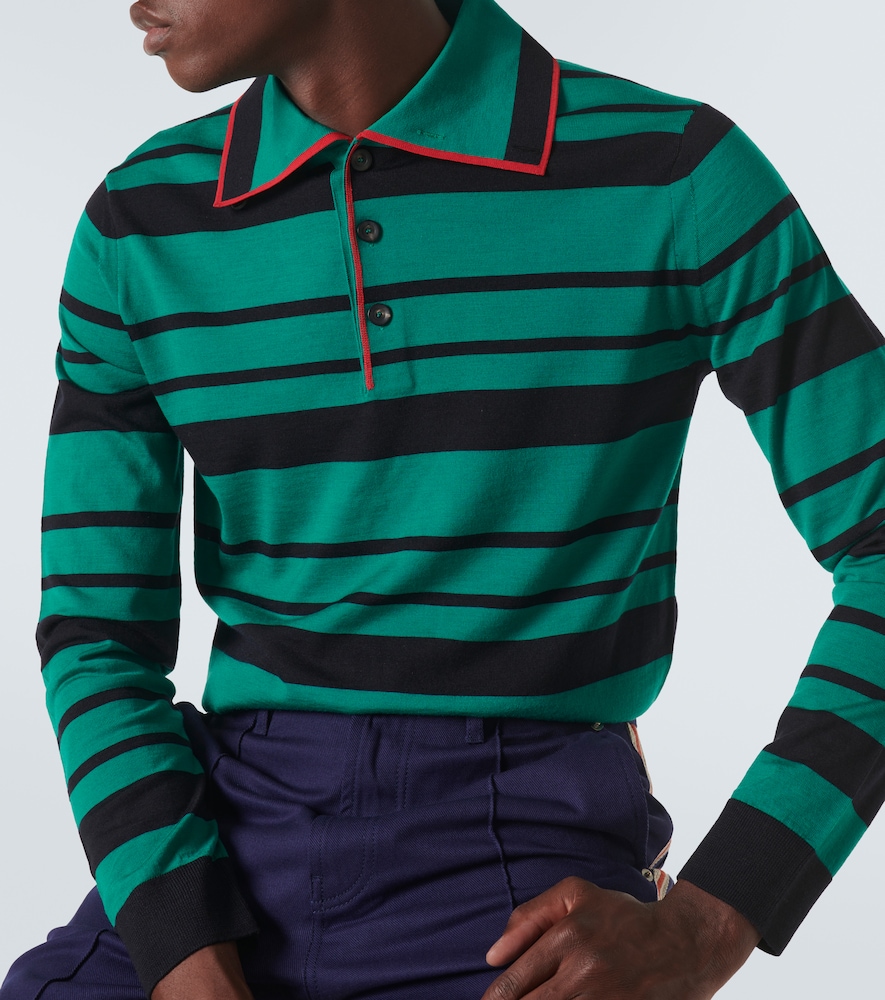  Wales Bonner Wales Bonner Polopullover Sitar Aus Wolle Und Seide 