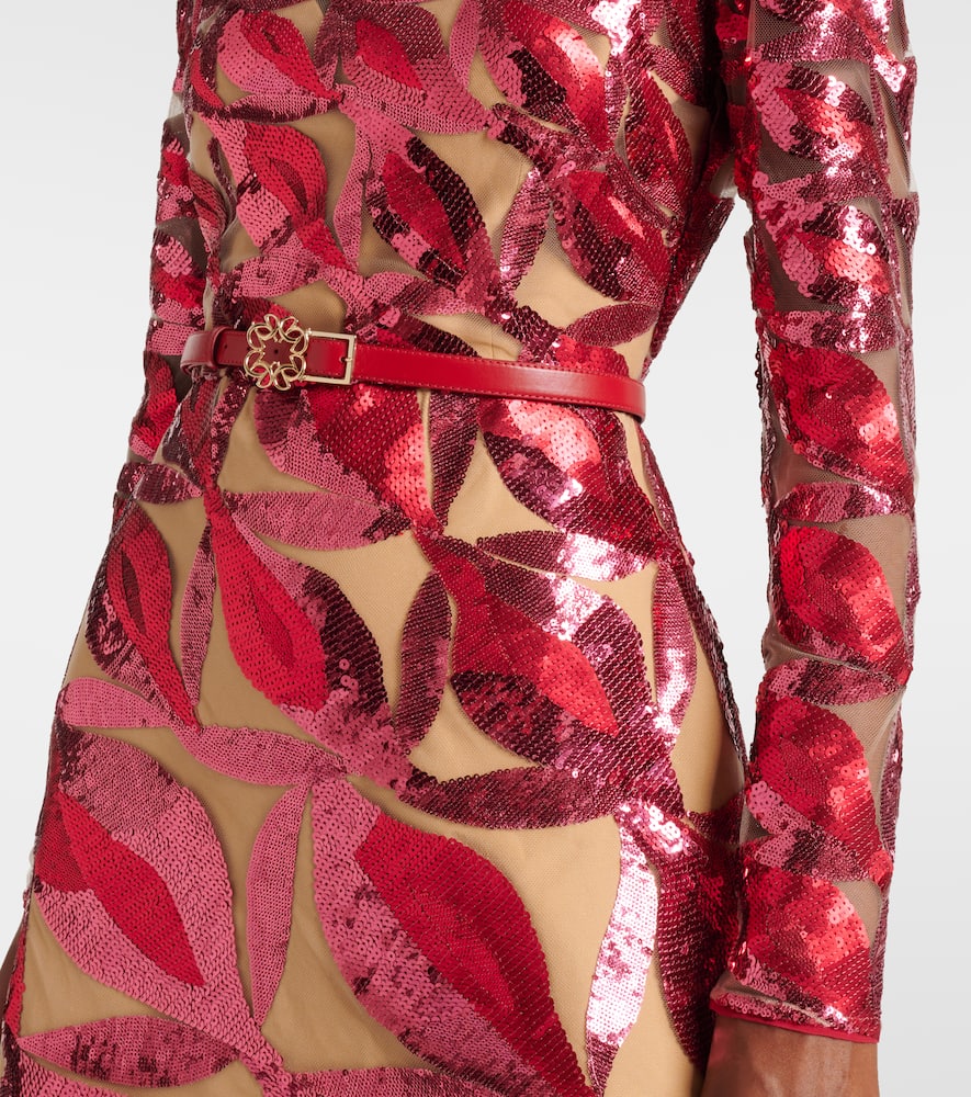 Elie Saab Embroidered Tulle Dress Dresses Red In Red