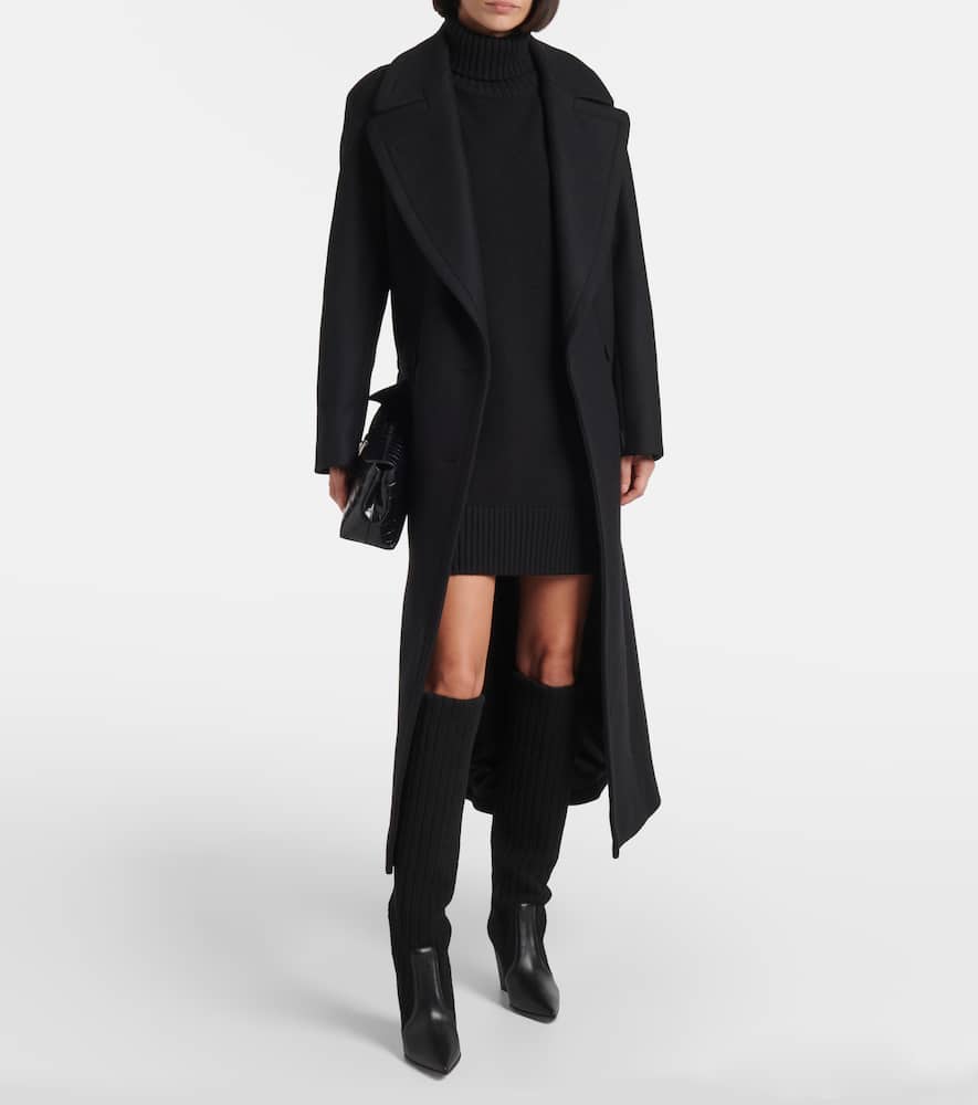 Gianvito Rossi Leather-trimmed Knee-high Boots In Black
