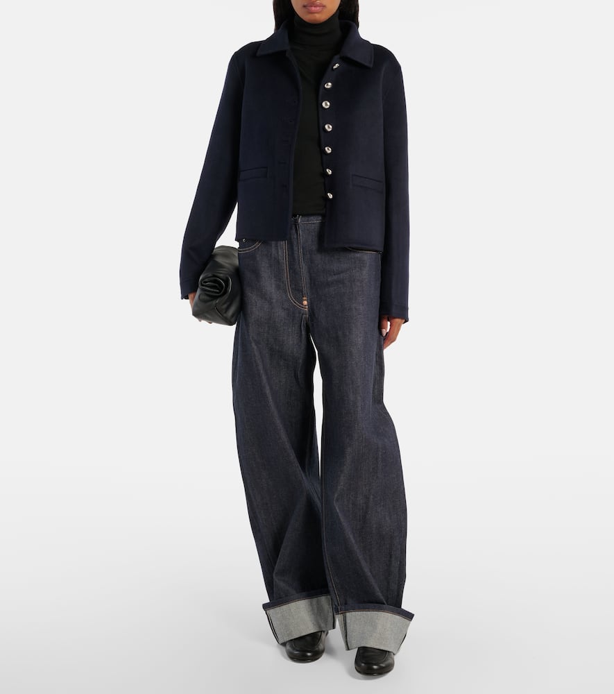 Proenza Schouler Emilie Reversible Wool-blend Jacket In Blue