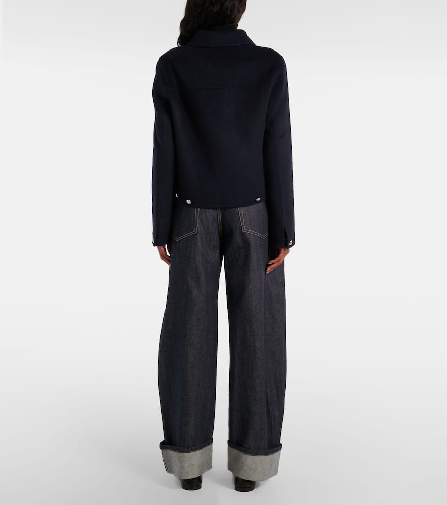 Proenza Schouler Emilie Reversible Wool-blend Jacket In Blue