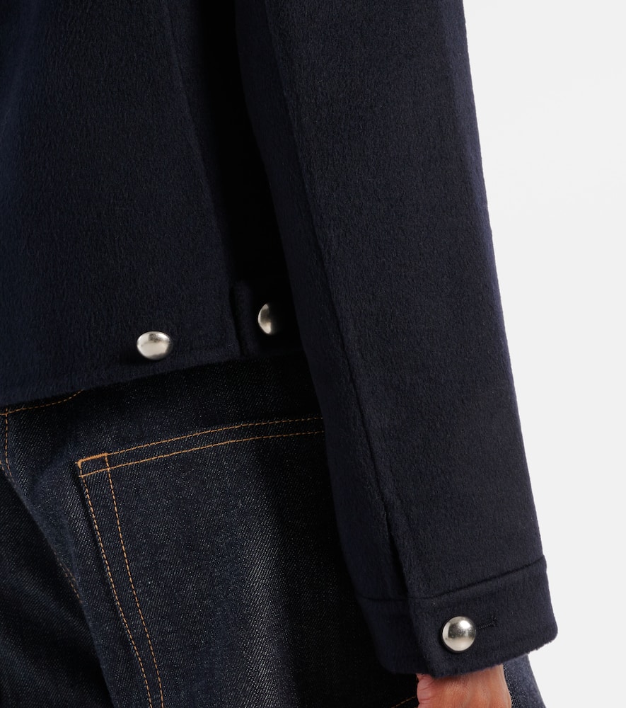Proenza Schouler Emilie Reversible Wool-blend Jacket In Blue