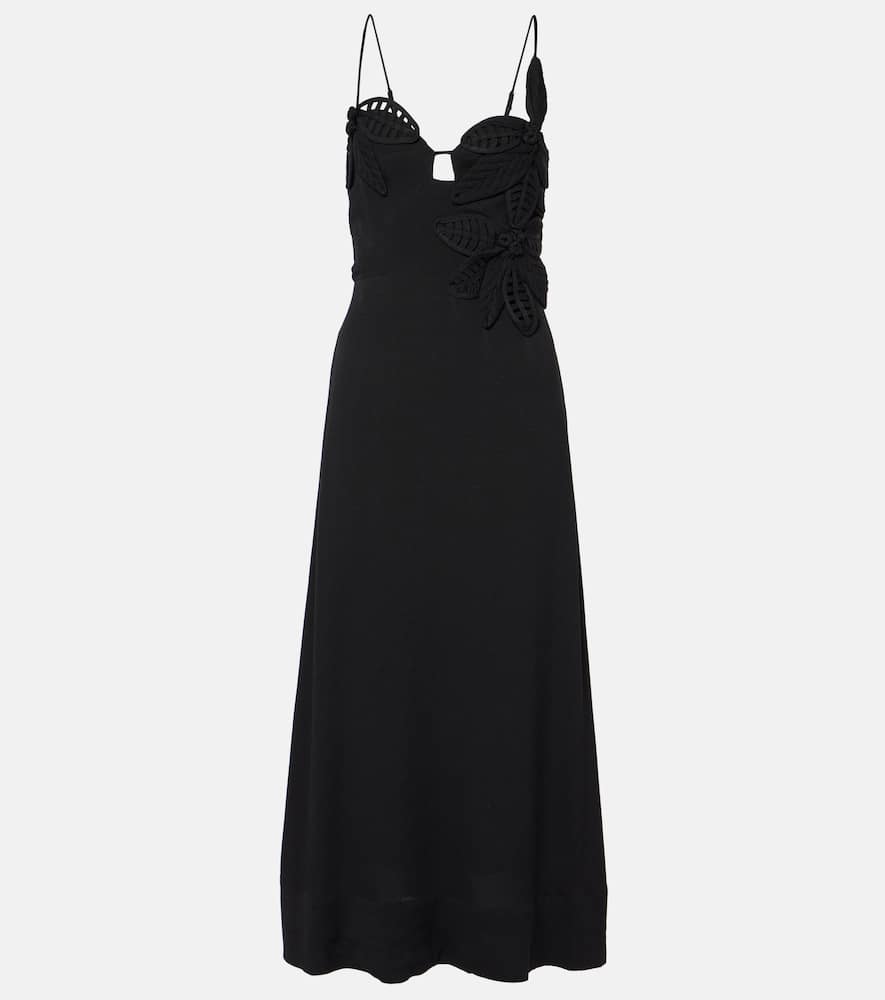 Lace-trimmed maxi dress