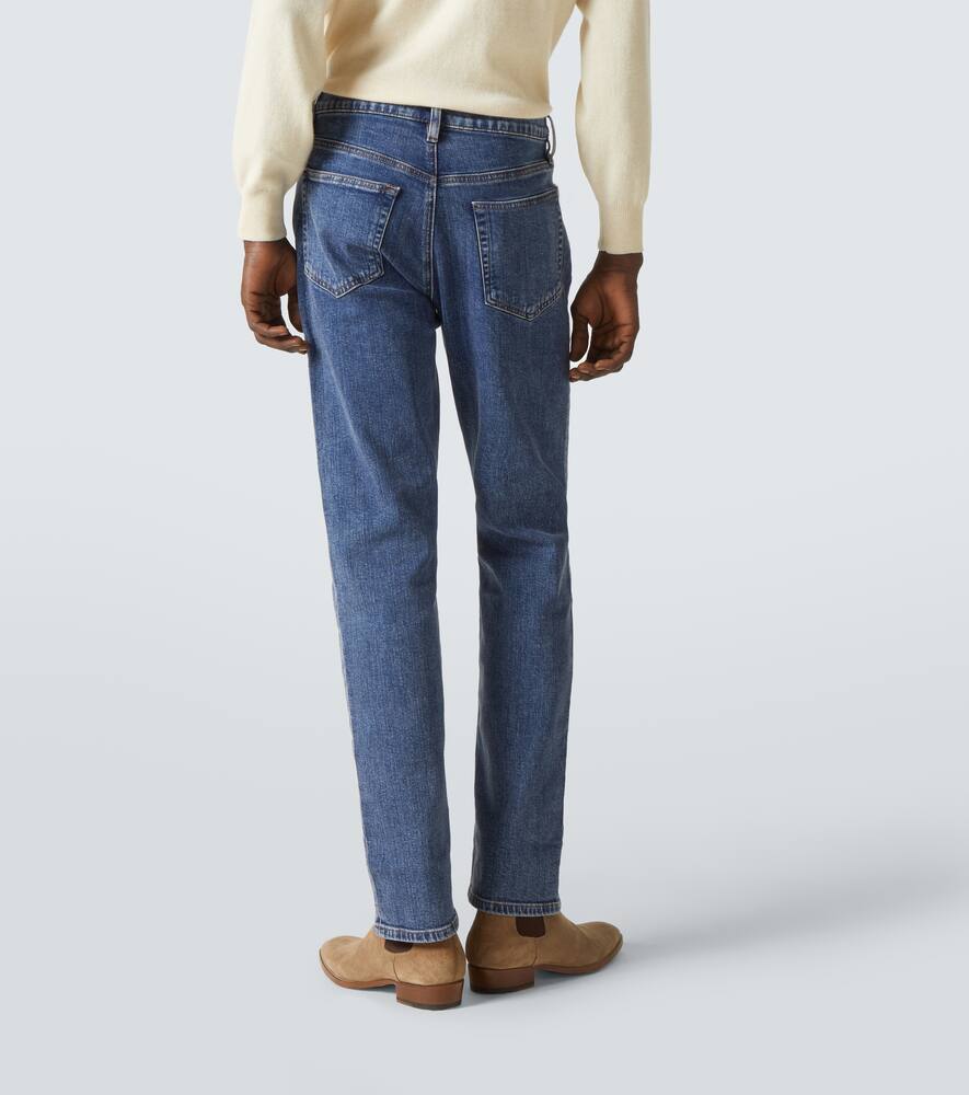 Frame High-rise Straight Jeans In Blau