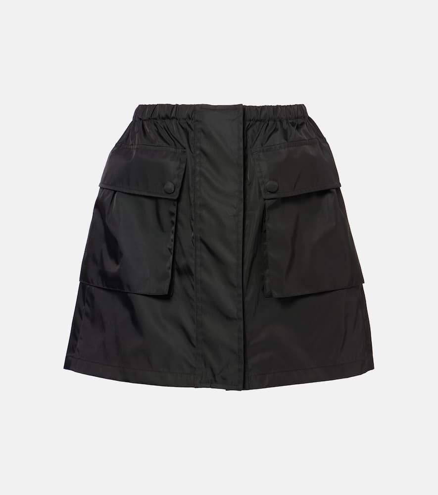 Prada Re-nylon Triangle Logo Mini Skirt In Black