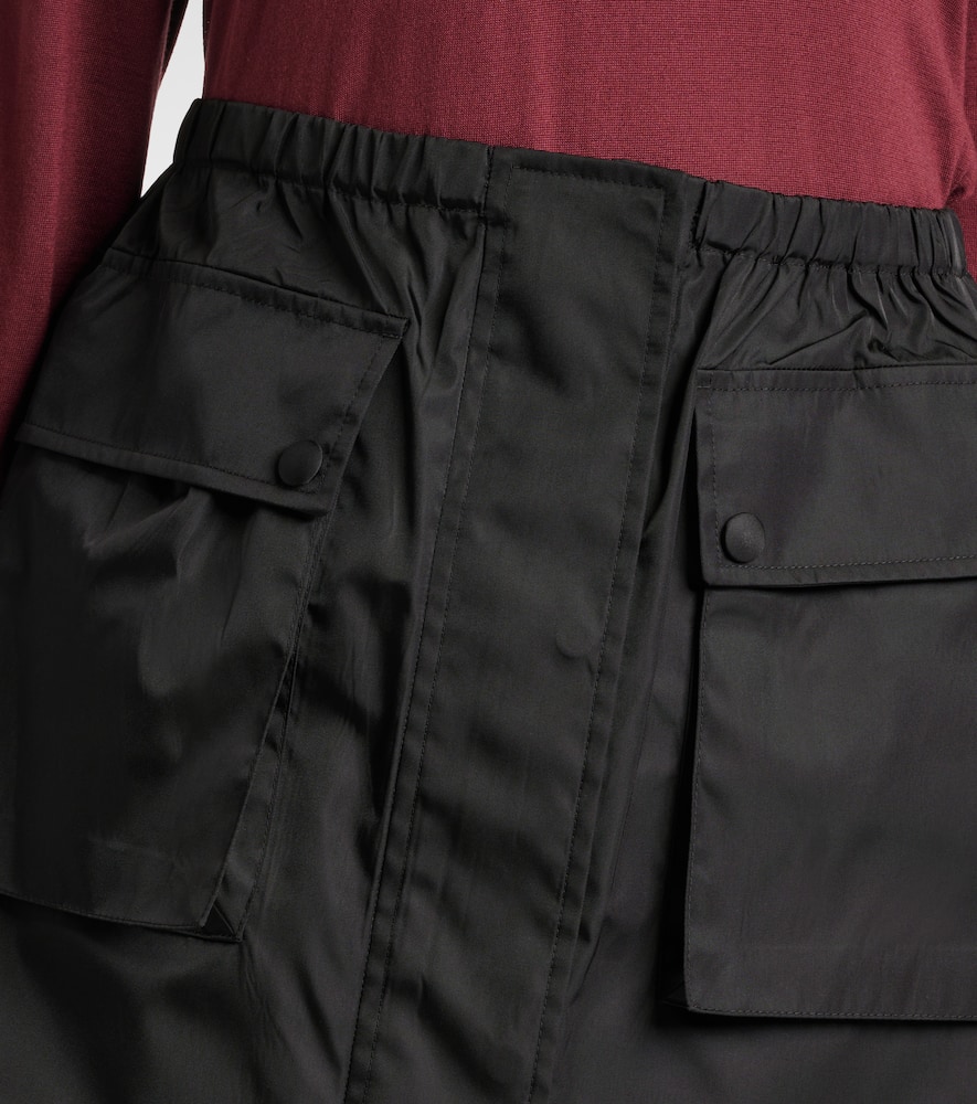 Prada Re-nylon Triangle Logo Mini Skirt In Black