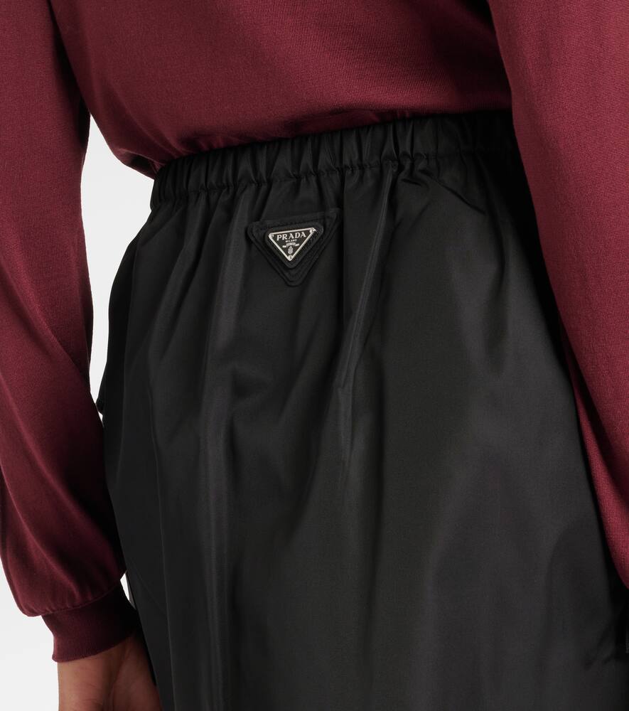 Prada Re-nylon Triangle Logo Mini Skirt In Black