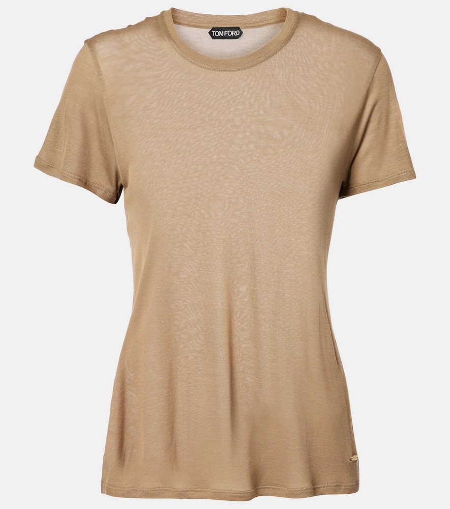 Tom Ford Bamboo Jersey T-shirt In Beige