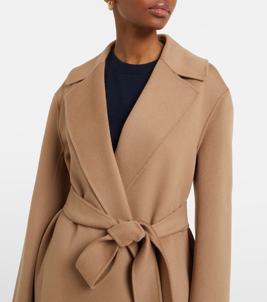 S Max Mara Poldo Belted Relaxed-fit Wool Coat In Beige