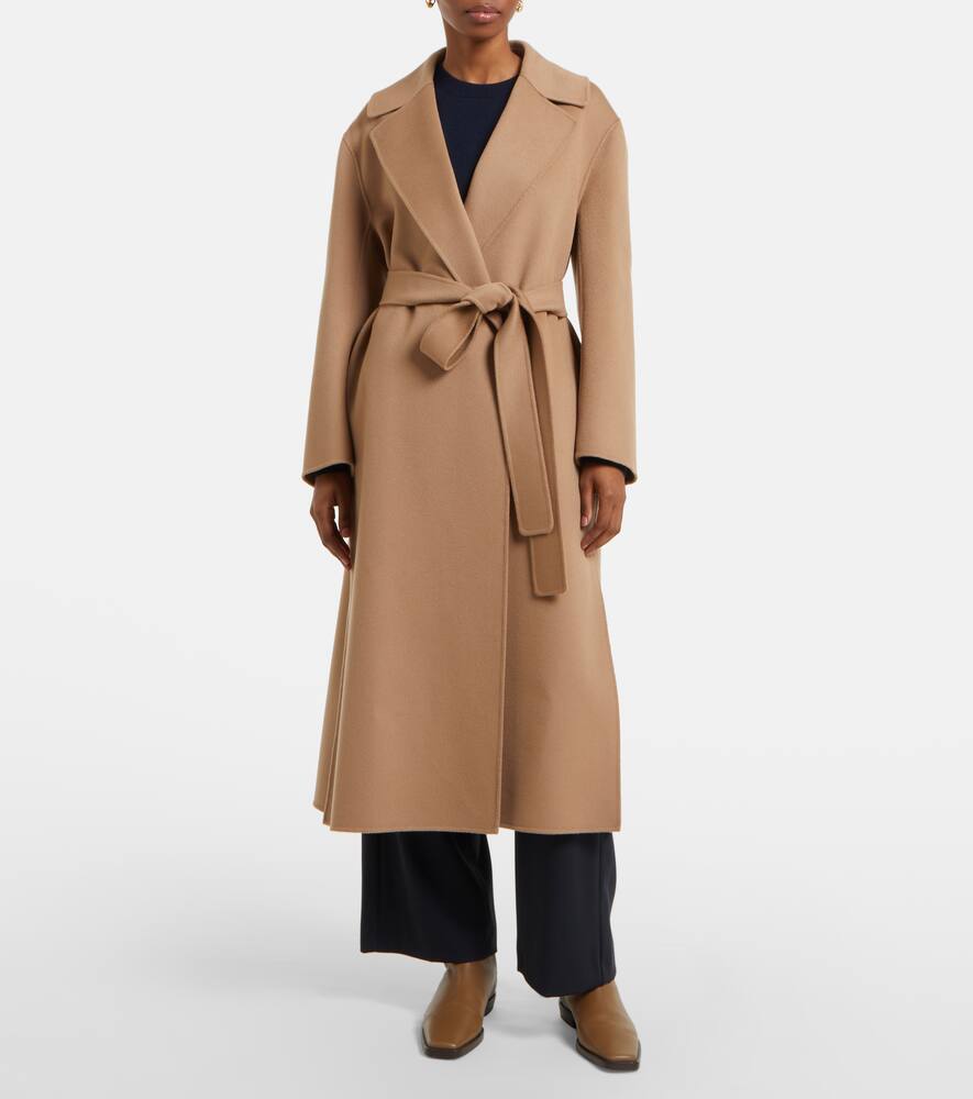 S Max Mara Poldo Belted Relaxed-fit Wool Coat In Beige