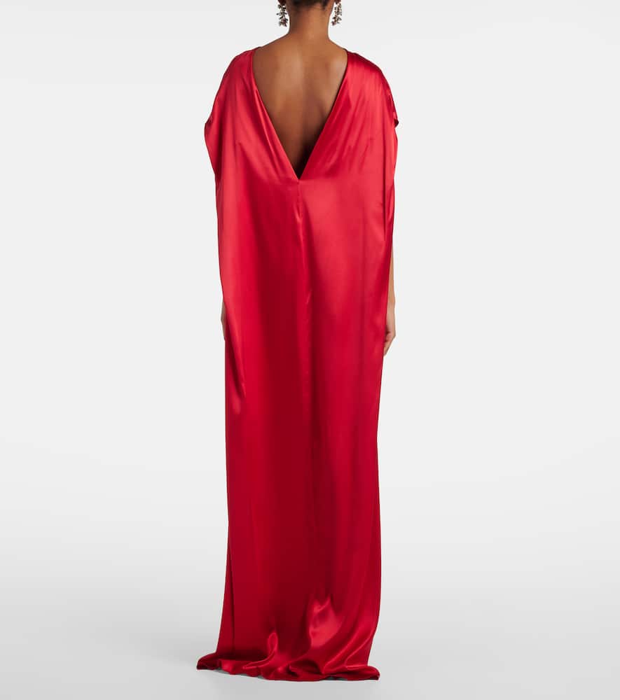 Shop Dries Van Noten Silk-blend Satin Gown In Red
