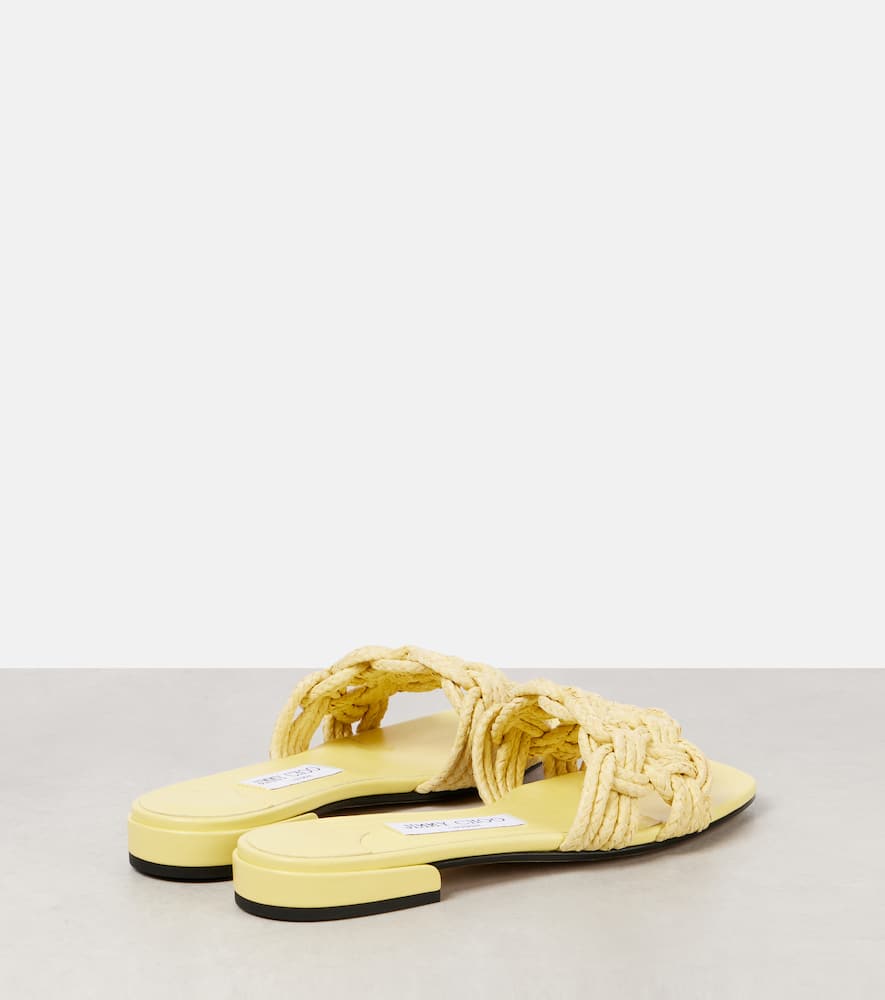 Jimmy Choo Chara Woven Raffia Sandals In Yellow