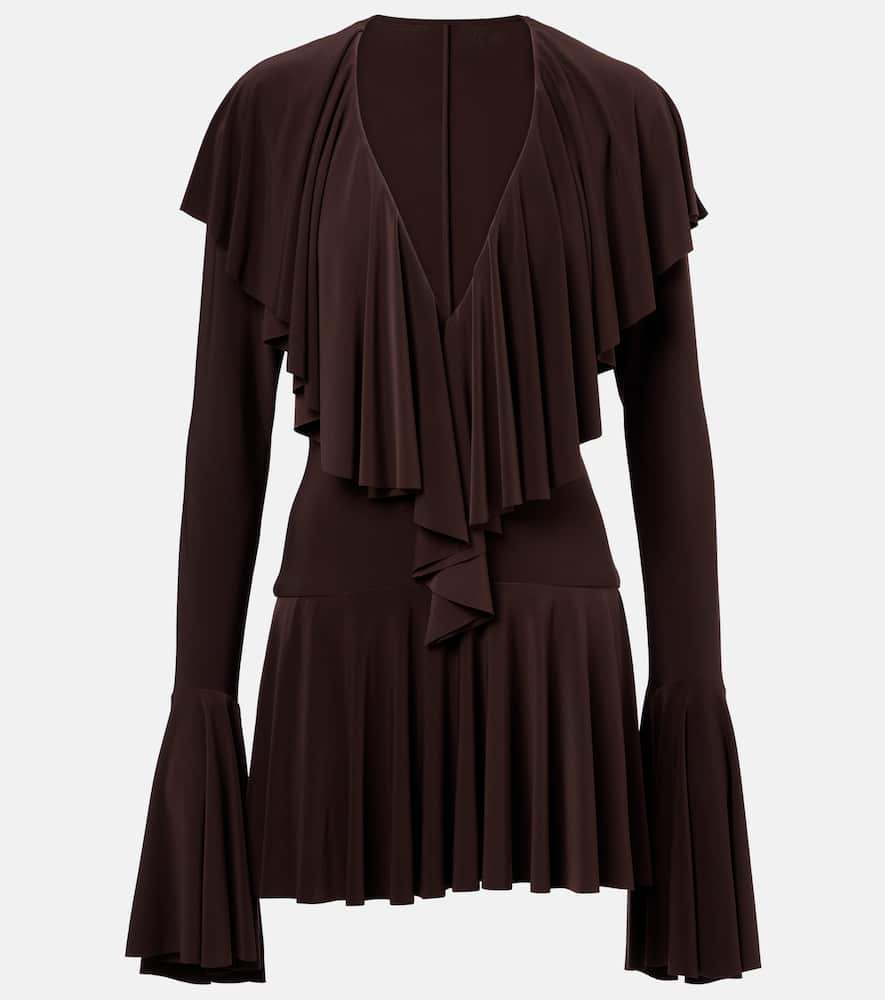 Norma Kamali Ruffled Jersey Minidress