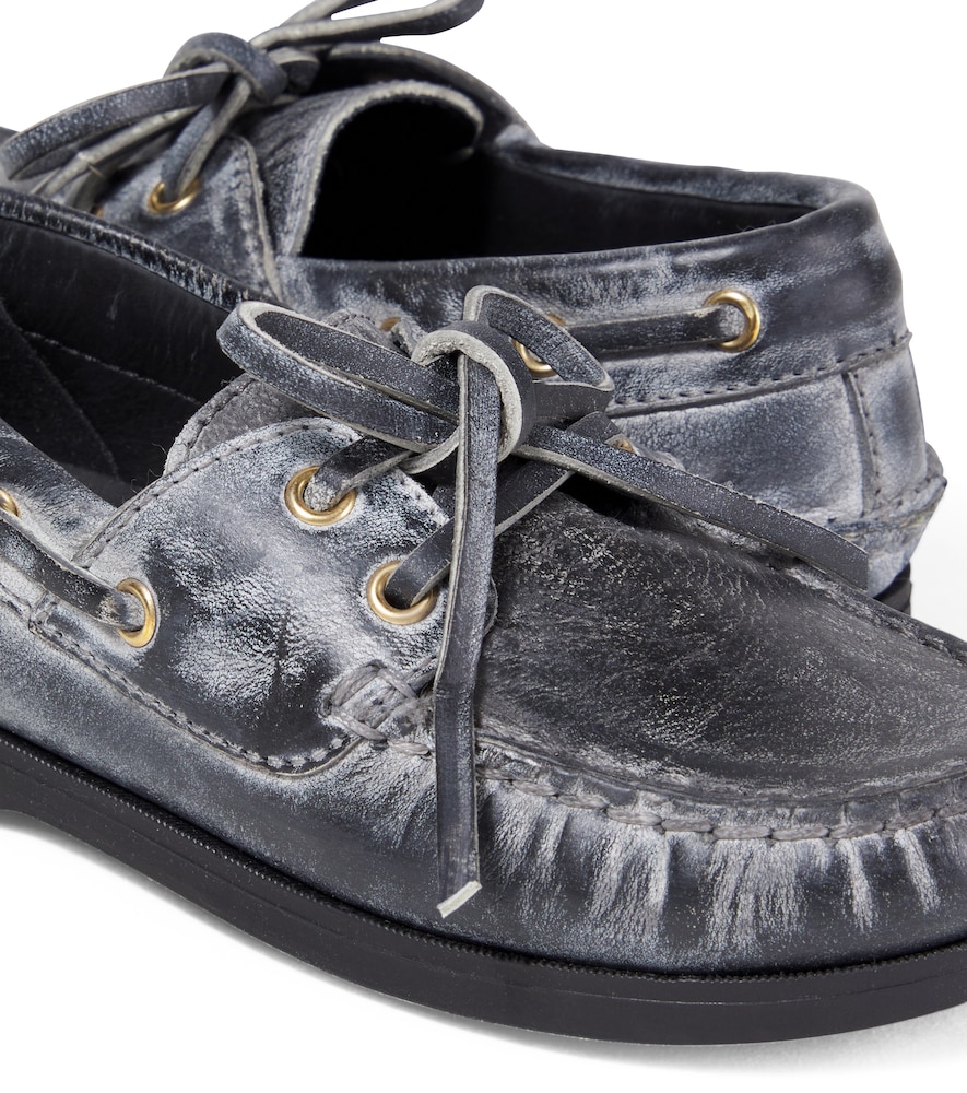 Golden Goose Kids Golden Goose Kids Náuticos Cruise De Piel Con Efecto Desgastado 